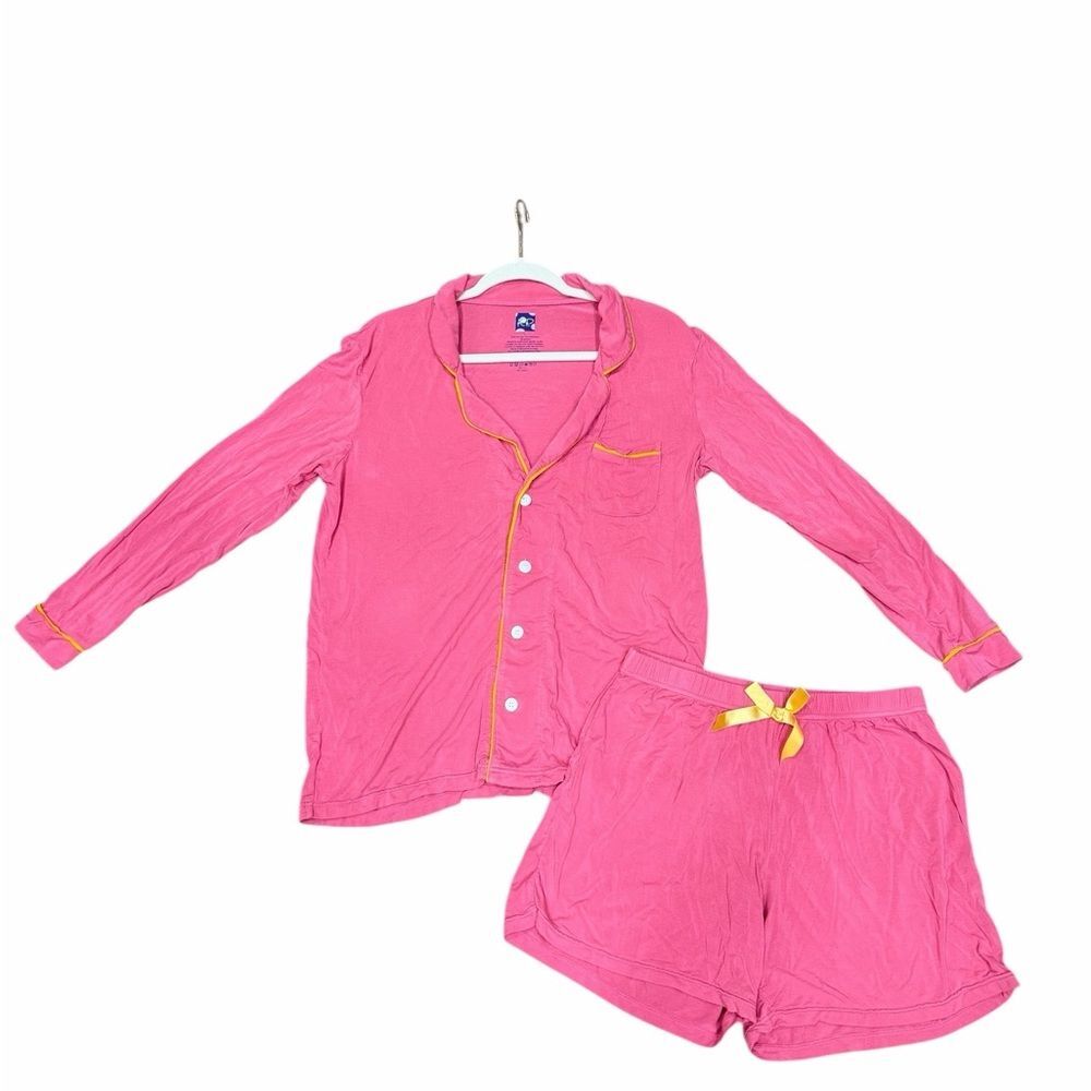 💗 Kickee Pants Women’s Collared Pajama Set 🌸 Short Sleeve + Shorts | Pink Size